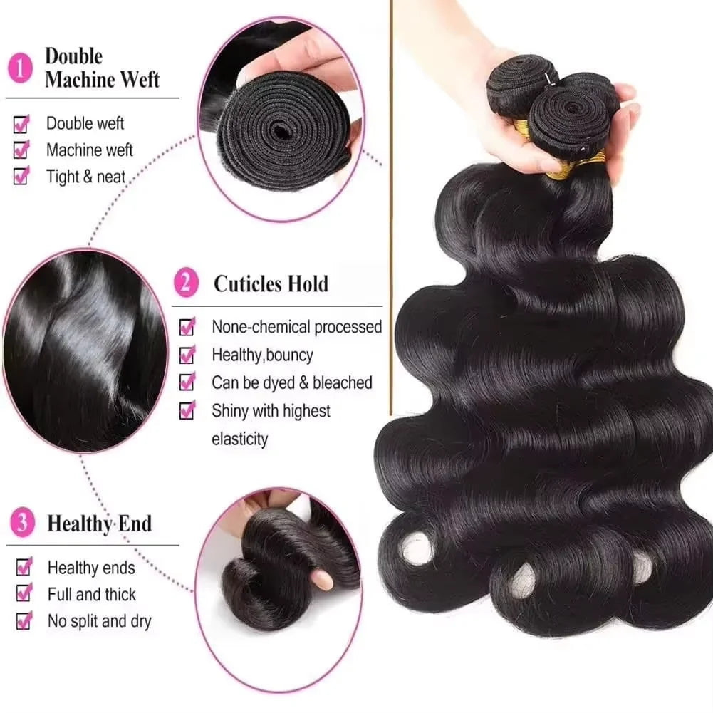 28 30 inch Body Wave Human Hair Bundles Peruvian Raw Virgin Hair Weave 3 4 Bundles For Women Sew In Quick Remy Hair Extensions