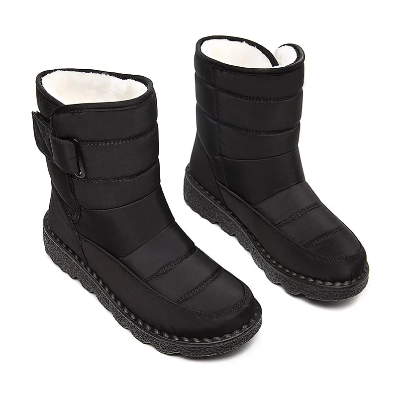 Women Boots 2025 Winter Shoes Woman Waterproof Snow Boots Winter Warm Fur Botas Mujer Korea Style Black Ankle Boots For Women