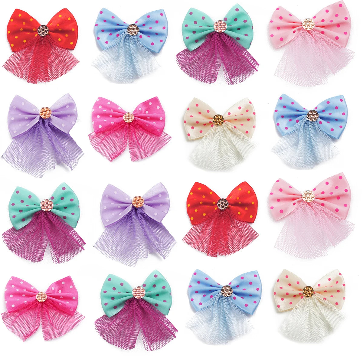 10PCS Dog Bow Dog Hair Accessories Handmade No Clip, No Rubber Band Pet Clothing Decoration Bows For Dogs Cats Pet Accessories