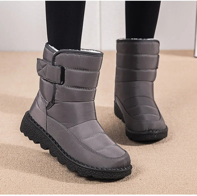Women Boots 2025 Winter Shoes Woman Waterproof Snow Boots Winter Warm Fur Botas Mujer Korea Style Black Ankle Boots For Women