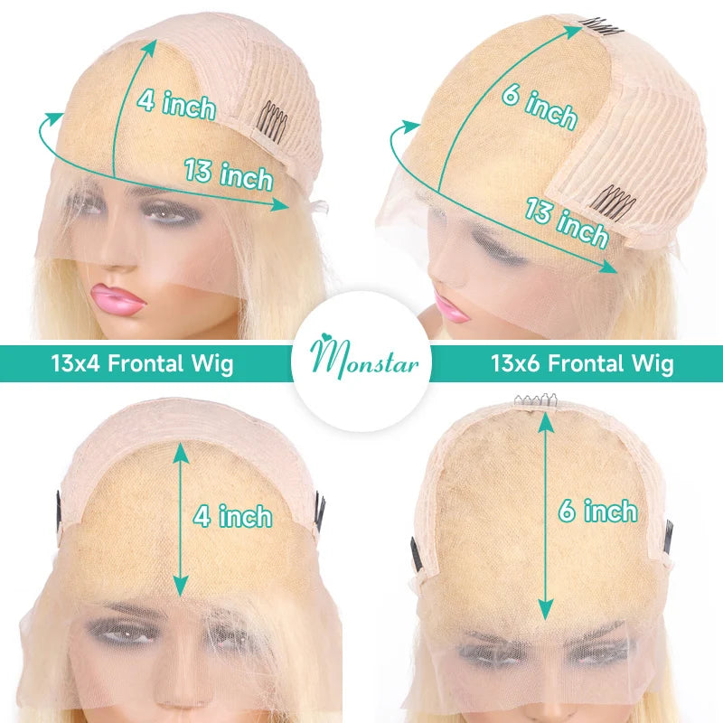 250% 300% High Density Lace Wigs 613 Hd Lace Frontal Wig 13x6 Bone Straight Blonde Wig 13x4 Lace Front Human Hair Wigs For Women