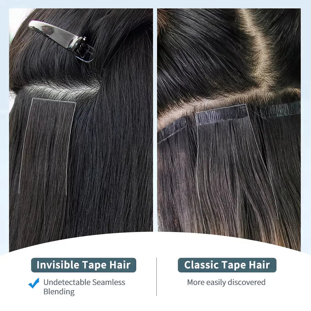 Reba Mini Tape In Human Hair Extensions Straight Human Hair European Remy Tape Adhensive Real Thick Human Hair Extensions 20pcs