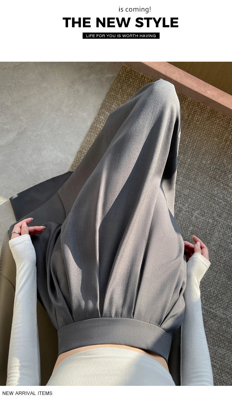 Beiyingni Women Long Suit Maxi Pleated Black Skirts Korean Fashion 2024 Autumn High Waist Slim A-line Skirt Ladies Gray Faldas