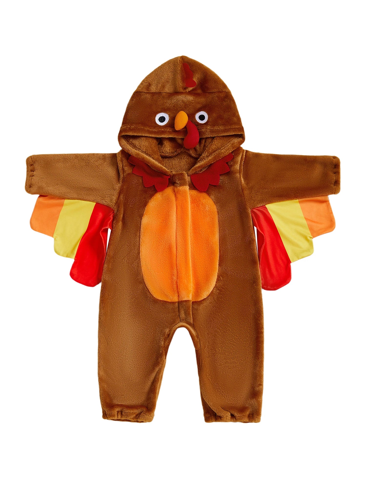 Adorable Infant Turkey Outfit with Soft Hooded  for Baby Boys and Girls - Cute Thanksgiving Costume for Toddlers