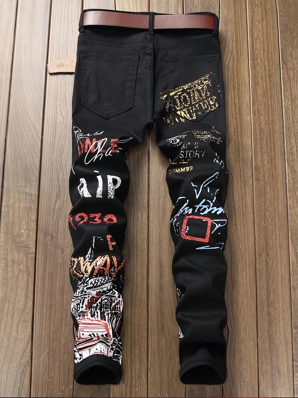 Inspired men's ripped jeans fashion slim and chapter stitching fashion street jeans fashion cutting edge