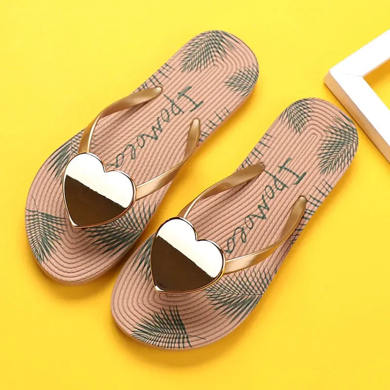Home Slipper Women Heart Love Cloud Sandals Summer Flip Flops Beach Slides Casual House Shoes Platform Bathroom Flat Female