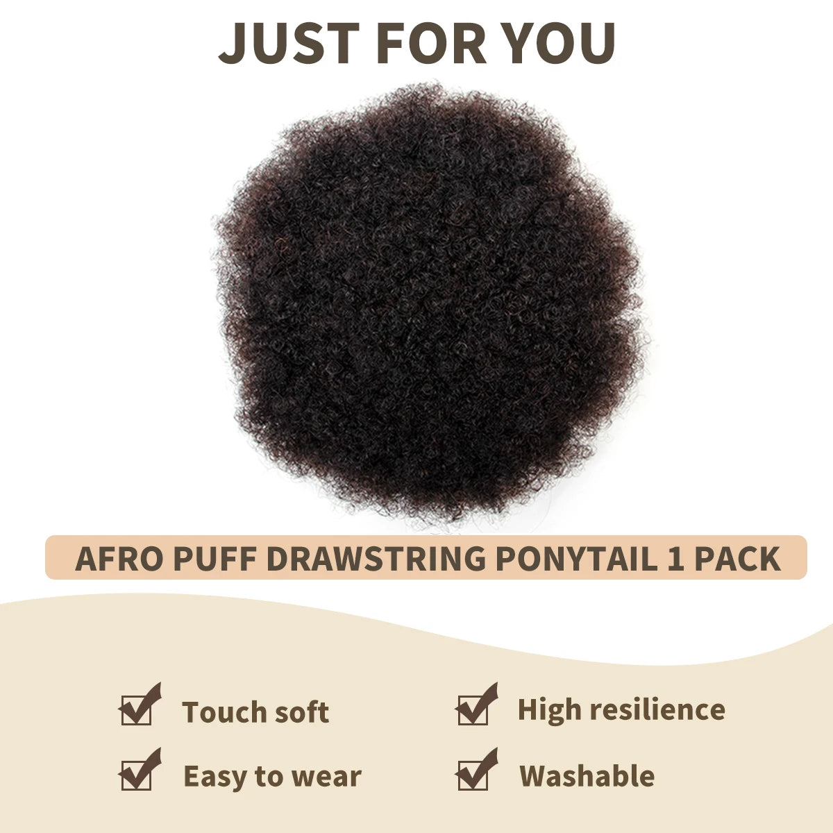 Kinky Curly Human Hair Ponytail Afro Puff Drawstring High Bun HairPiece Clip in on Updo Extensions for Black Women Ship From US