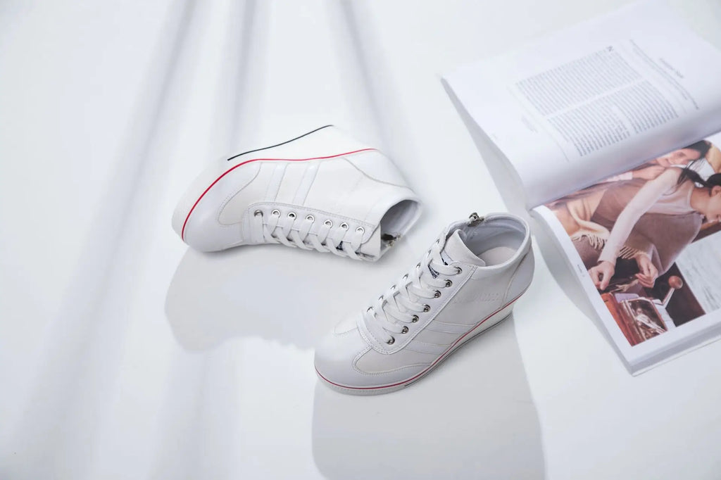 Women's Shoes 2026 New Wedge Heel Casual Canvas Shoes Women's Side Chain Lace-up Platform Shoes 8 Cm High Heel Shoes