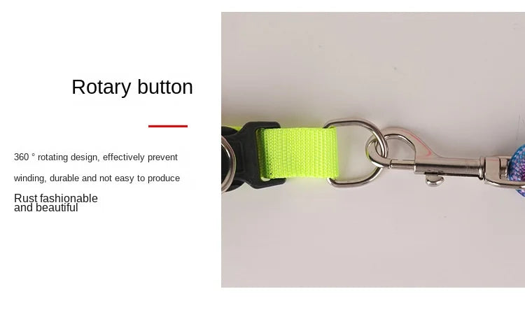 Dog Pet Leash + Harness Two-Piece Set Cat Leash Colorful Pet Harness Round Rainbow Color Cat Leash Dog Chain