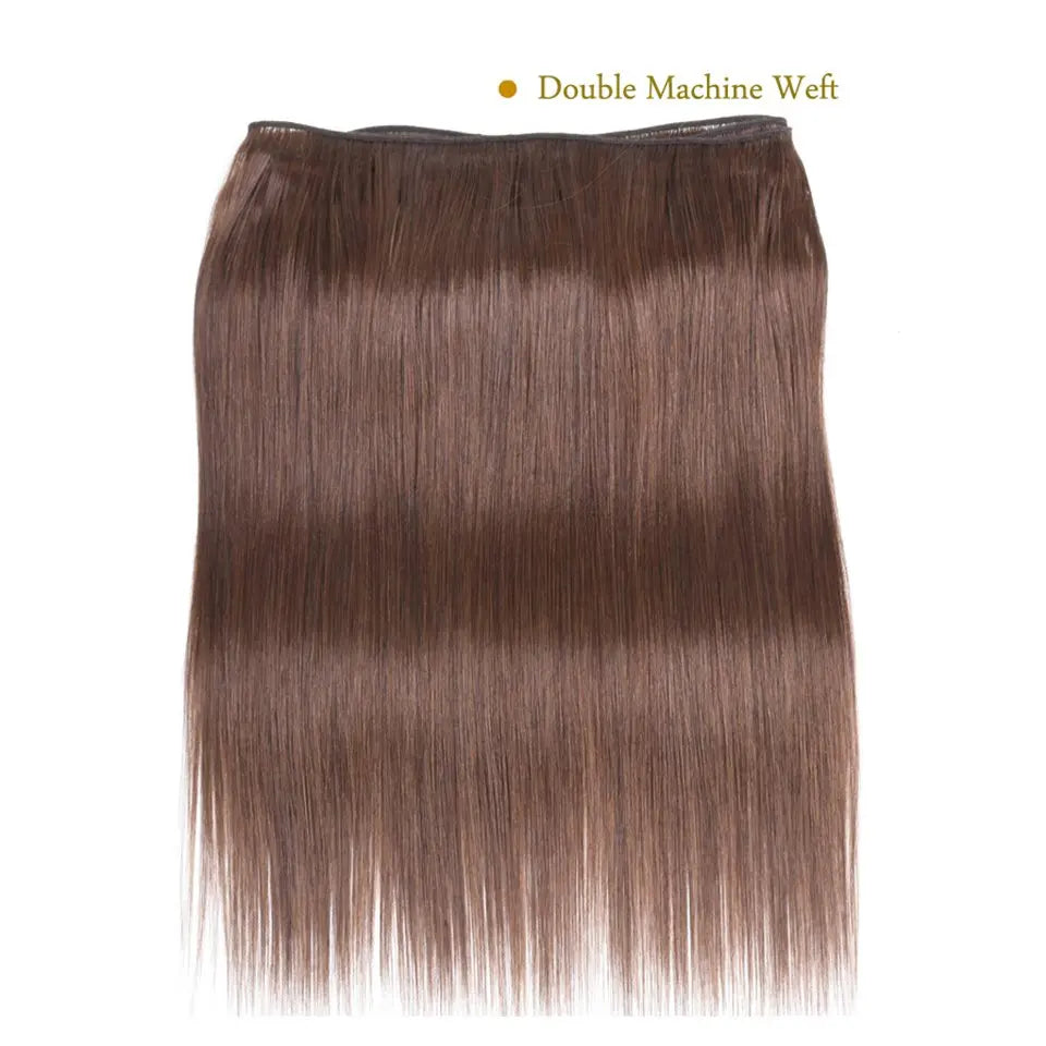 Straight #4 Chocolate Brown Raw Virgin Human Hair Weave Bundles 1/3/4Pcs Indian Bone Straight Extension For Women Sale Clearance