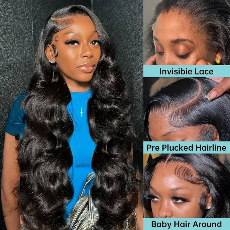 Body Wave Lace Front Wigs Human Hair Pre Plucked 180% Density Human Hair Wigs for Black Women 13x6 transparent Lace Frontal Wigs