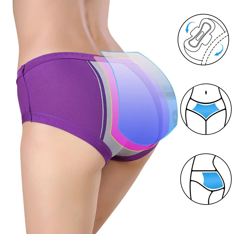Menstrual Panties Physiological Pants Women Underwear Period Cotton Absorb Water Quick-dry Briefs Female Lingerie Plus Size