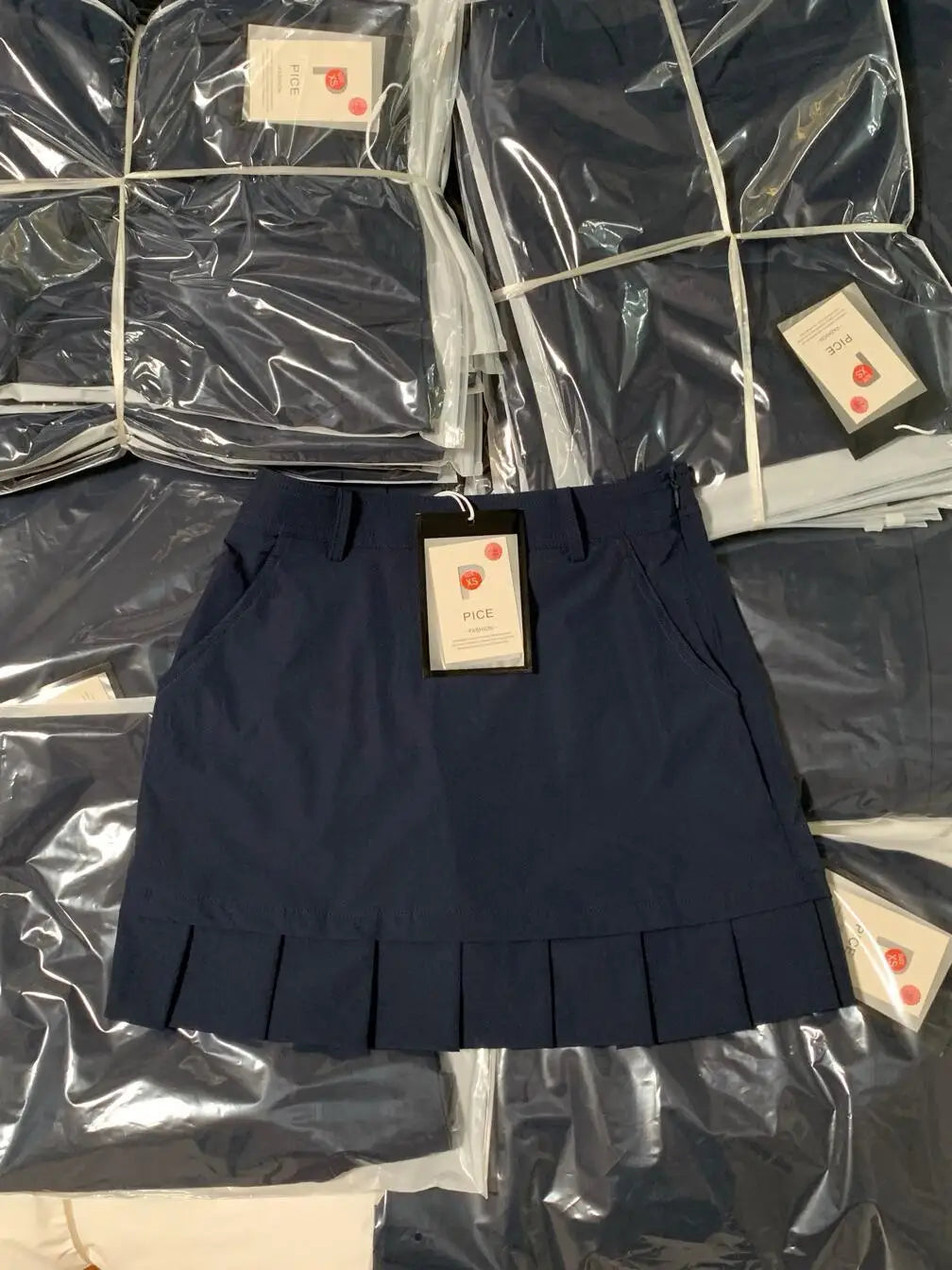 Navy Blue Golf Skort for Women Summer High Waist Slimming Pleated Mini Skirt with Shorts Casual Lady Sporty Tennis Skirt 464A