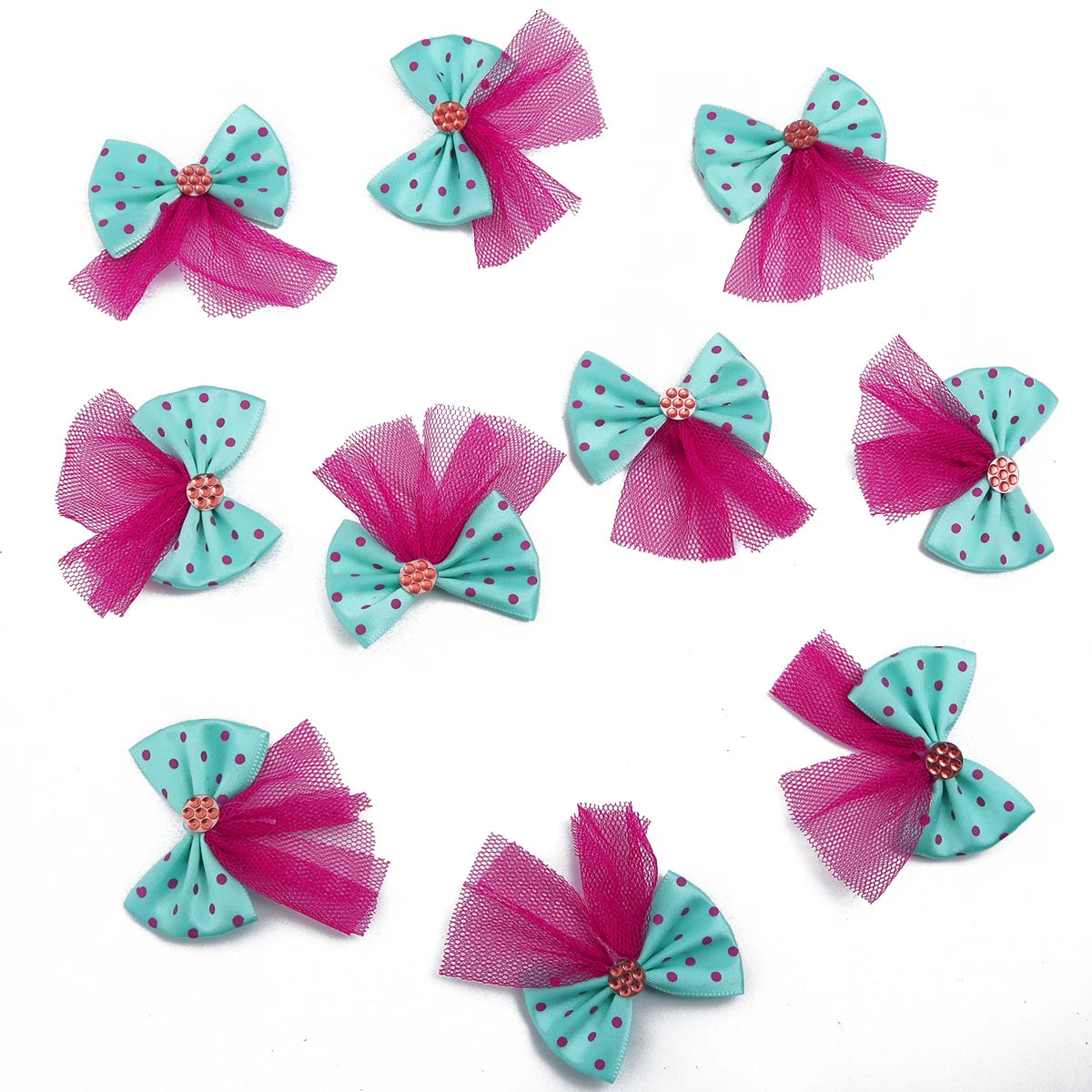 10PCS Dog Bow Dog Hair Accessories Handmade No Clip, No Rubber Band Pet Clothing Decoration Bows For Dogs Cats Pet Accessories