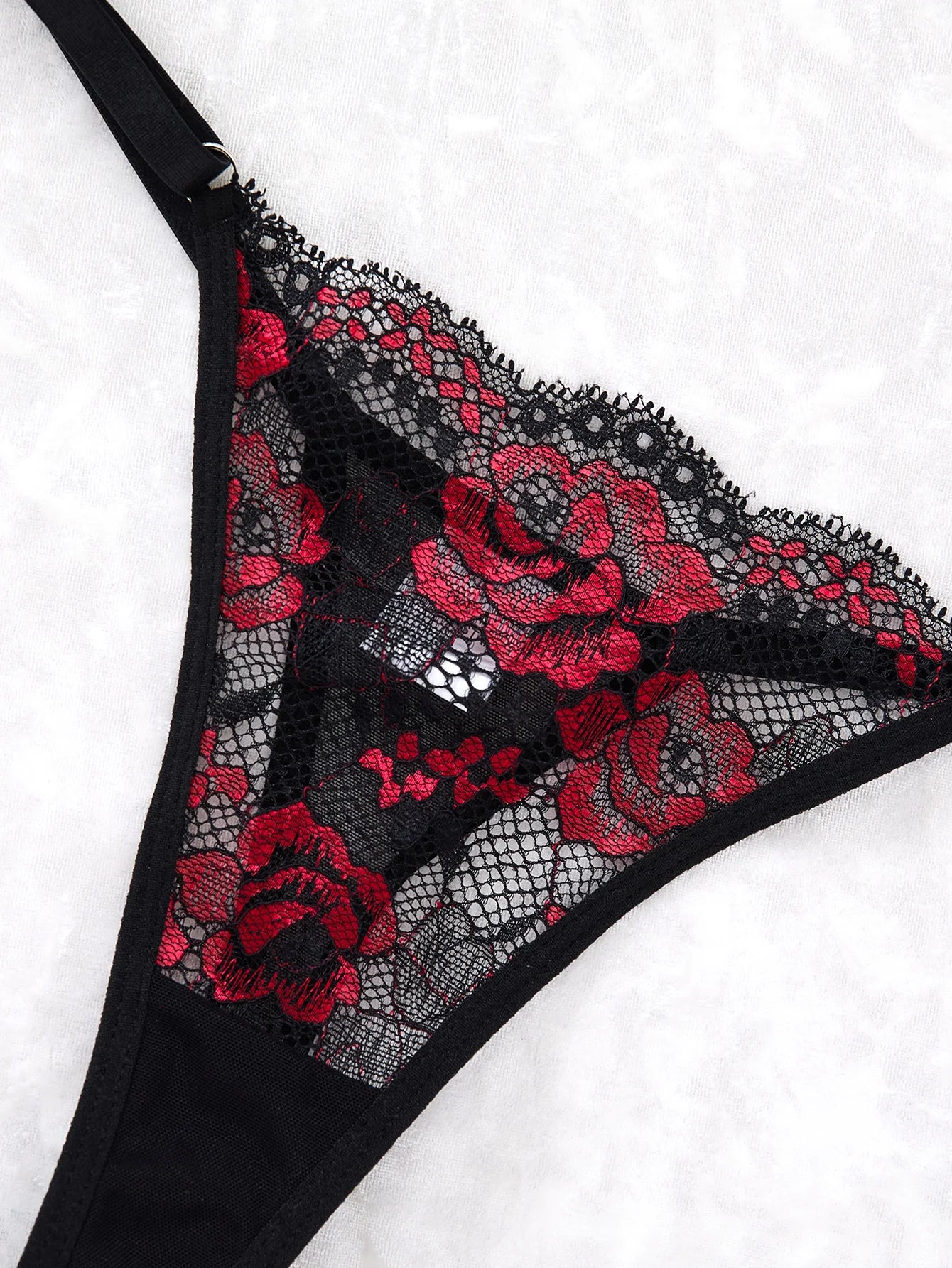 Lady's Sexy Lace Black Strapless Nightgown, Transparent Lace Nightgown, Floral Pattern with Strapless Transparent