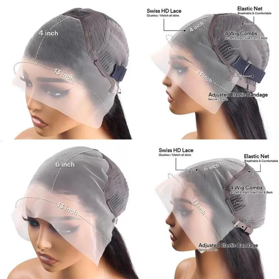13x6 Body Wave HD Transparent Lace Frontal Wigs Human Hair 30 Inch Honey Blonde Wig Human Hair 200 Density Pre Plucked For Women