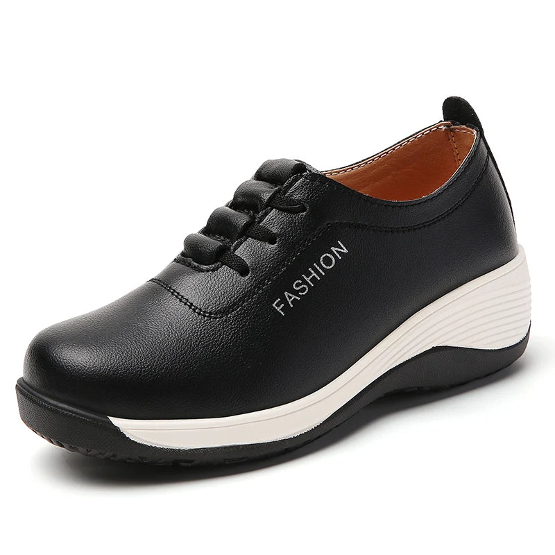 New women's 43 casual shoes, 100% genuine leather breathable and fashionable leather shoes for walking