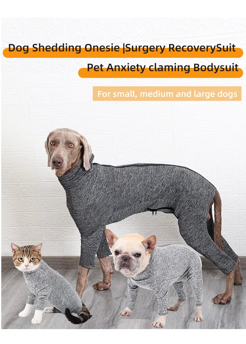XS-3XL Pet Dog Clothes Winter Jumpsuit Undergarment Female Male Dog Home Loss Hair Proof Clothing Post-Surgical Recovery Clothes