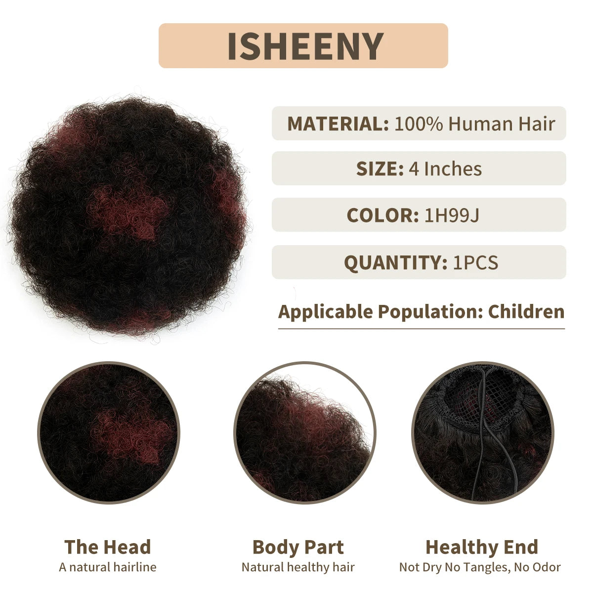 Kinky Curly Human Hair Ponytail Afro Puff Drawstring High Bun HairPiece Clip in on Updo Extensions for Black Women Ship From US
