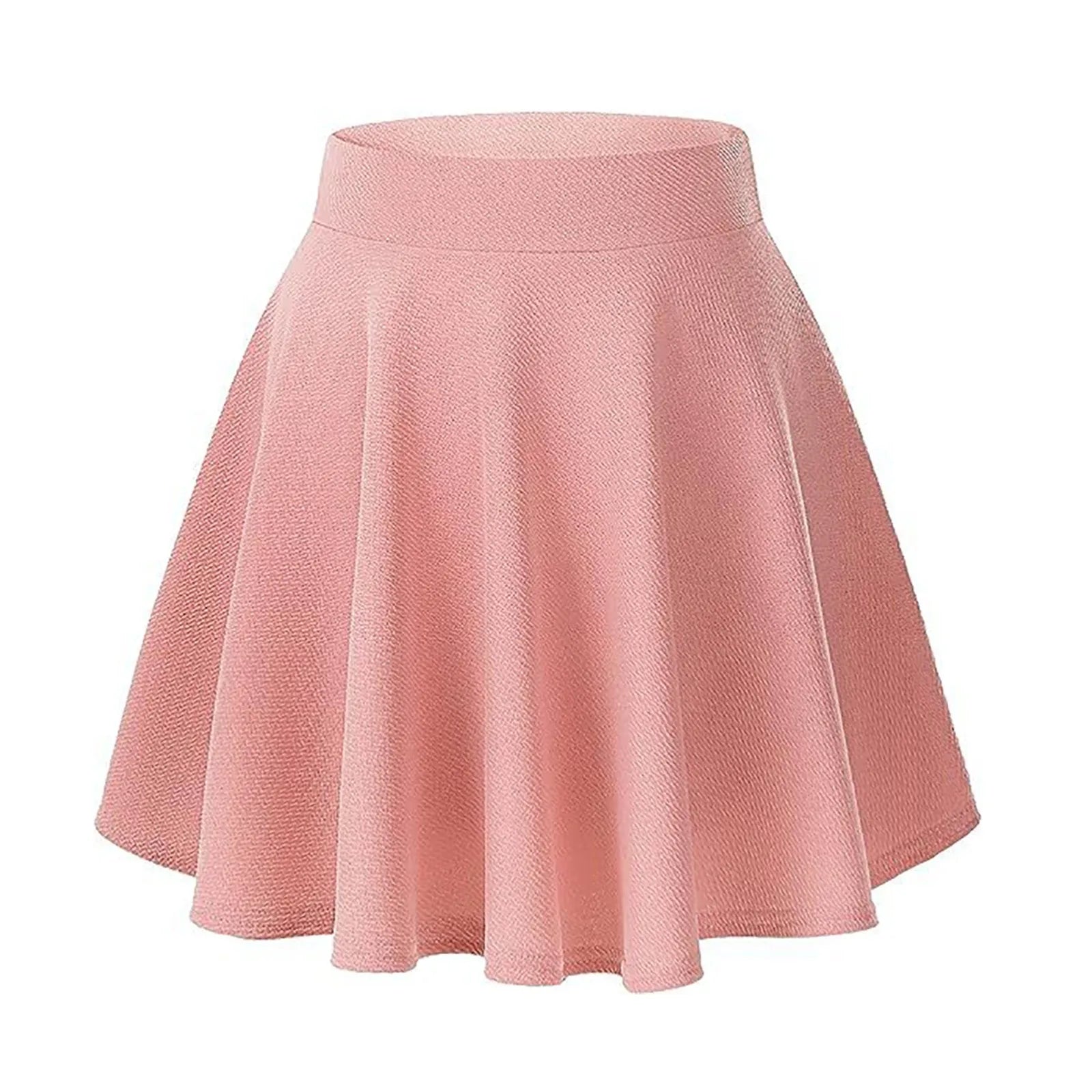 Skirt Women Plus Size Knee Length Women Fashion Basic Stretch Flared Casual Skirt Pleated A Line Skirt 한국 스타일 여성의류