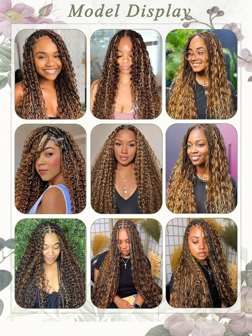 30Inch Colored Human Hair Bulk For Boho Braiding Curly Brazilian Highlight Deep Wave Human Hair Extension No Weft 2 Bundles 110g