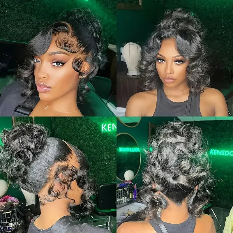Body Wave Lace Front Wigs Human Hair Pre Plucked 180% Density Human Hair Wigs for Black Women 13x6 transparent Lace Frontal Wigs
