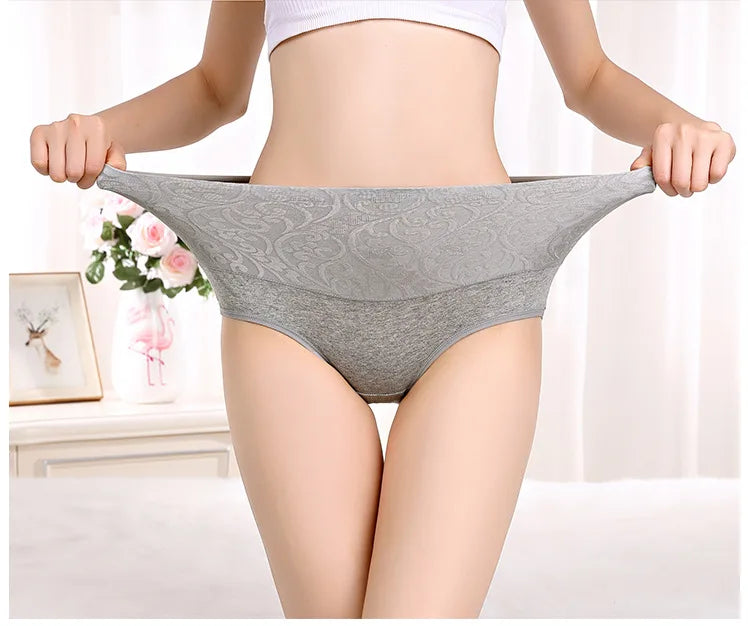 3Pcs/Lot Plus Size Underwear Women High Waist Women's Panties Cotton Brief Girl Breath Panty Abdominal Underpants Ladies L-5XL