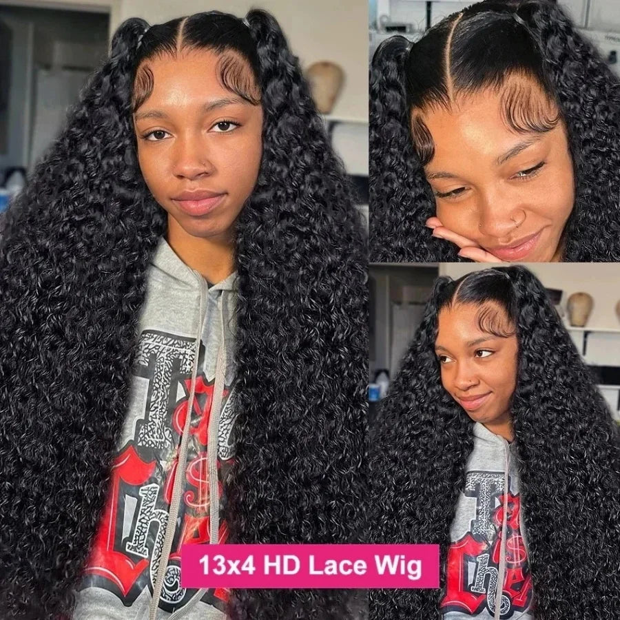 40 Inch Curly Wigs 200% Lace Front Human Hair Wig 13x4 13x6 Hd Lace Frontal Wig Human Hair Deep Wave Pre Plucked With Baby Hair