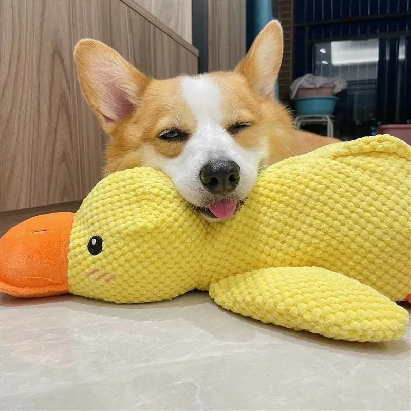 Duck Shape Dog Toy Quacking Plush Pet Toy For Small Large Dog Durable Puppy Molar Chew Toy Fun Interactive Plaything Dog Supplie