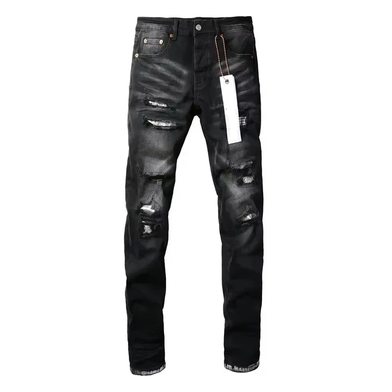 Men Jeans American High Street Black Pleated Basic Model New Fashion Trend High Quality Jeans