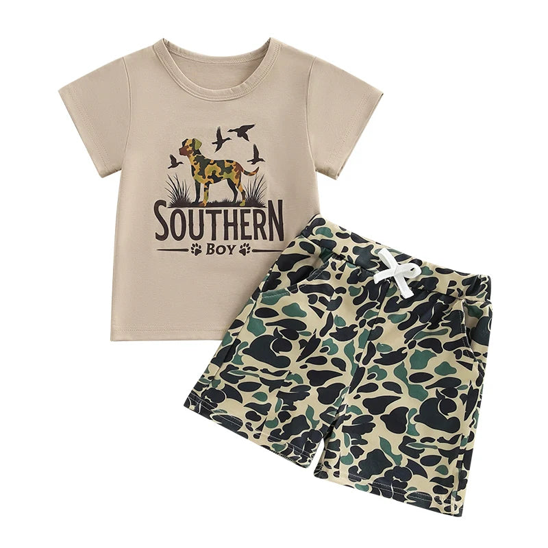 2025-01-15 Lioraitiin Toddler Baby Boy Duck Outfit Short Sleeve T-shirts Elastic Waist Shorts Summer Outfit