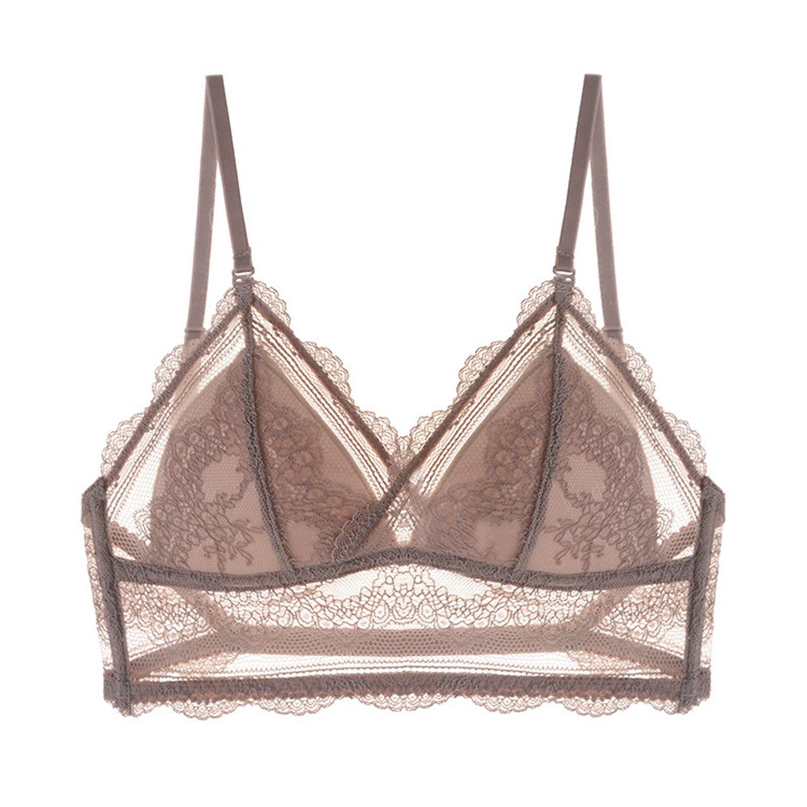 Sexy Low Back Bras Ladies U Backless Invisible Lace Wireless Bra Bralette Mesh Ultra Thin Seamless Underwear Women Lingerie
