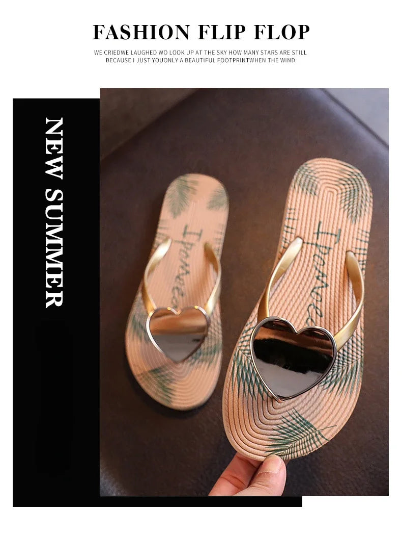 Home Slipper Women Heart Love Cloud Sandals Summer Flip Flops Beach Slides Casual House Shoes Platform Bathroom Flat Female