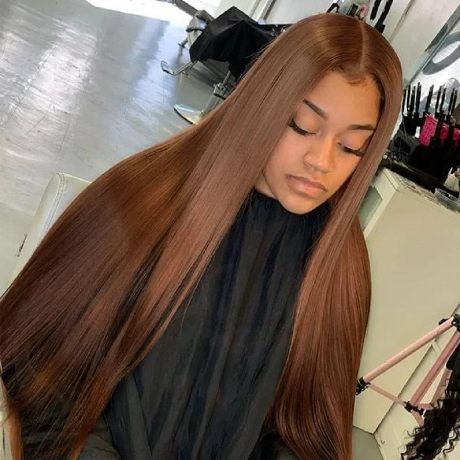 Straight #4 Chocolate Brown Raw Virgin Human Hair Weave Bundles 1/3/4Pcs Indian Bone Straight Extension For Women Sale Clearance