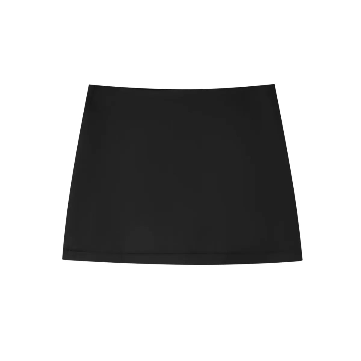 Korean Fashion Black Mini Skirts Summer Clothes Women 2025 Low Rise Skirts Mini Satin Skirt Low Waist Pencil Skirt With Shorts