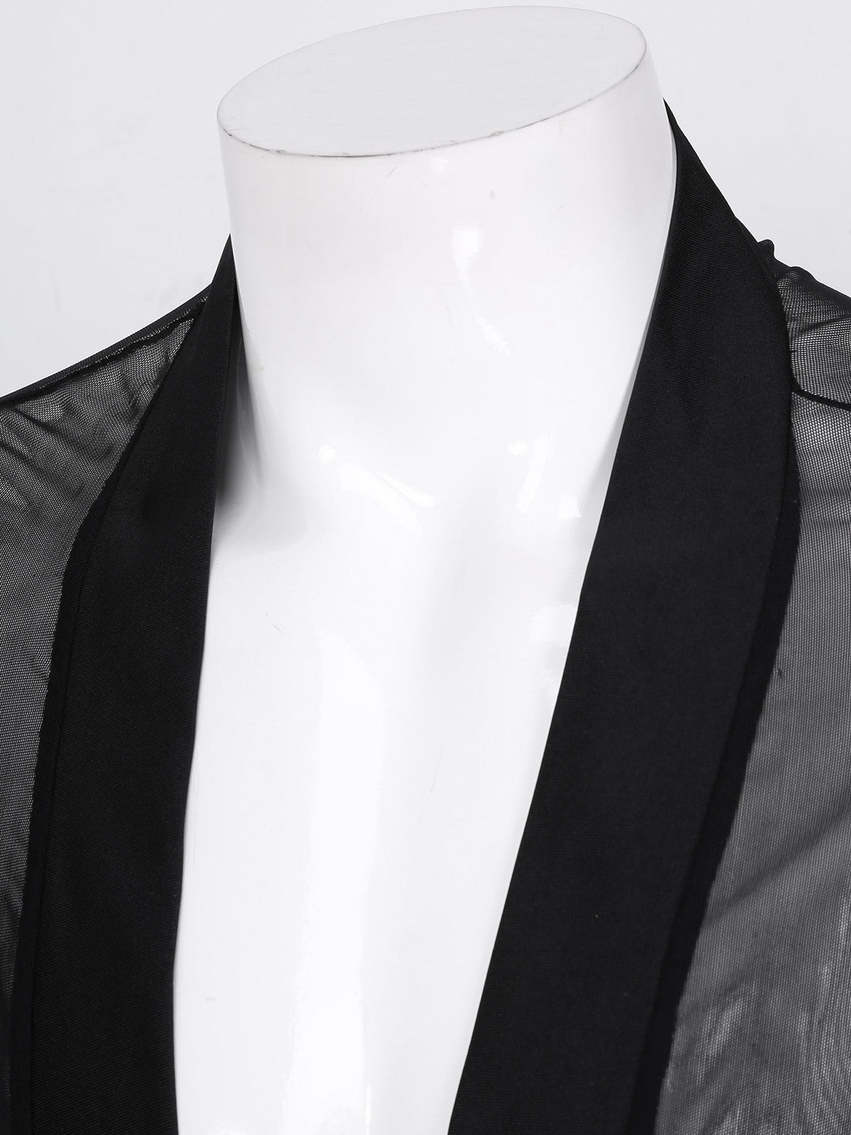 Men Transparent Mesh Robes Sexy Lingerie Front Cardigan Mesh See-through Long Bathrobe Male Gay Long Sleeve Nightgown Underwear