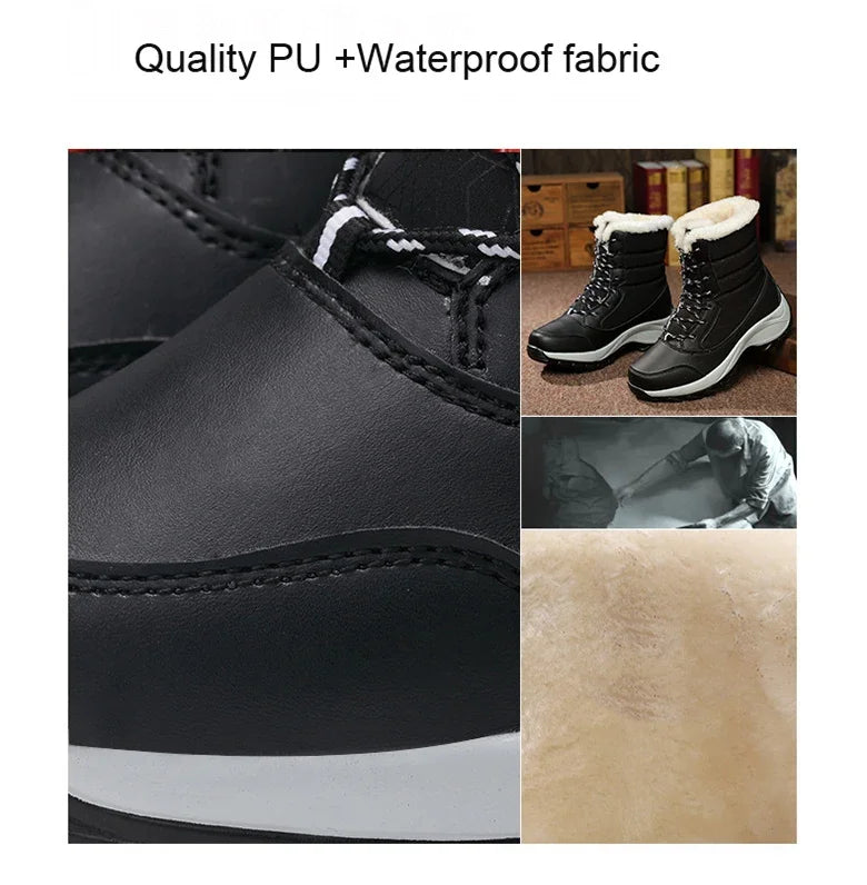 Women Boots Winter Platform Heels Snow Boots for Wamen 2023 Trend Fur Warm Ankle Boots Female Plush Winter Waterproof Shoes