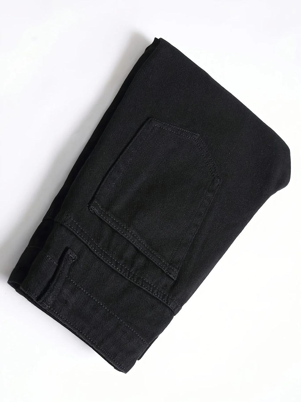 Men's slim fit perforated black denim pants