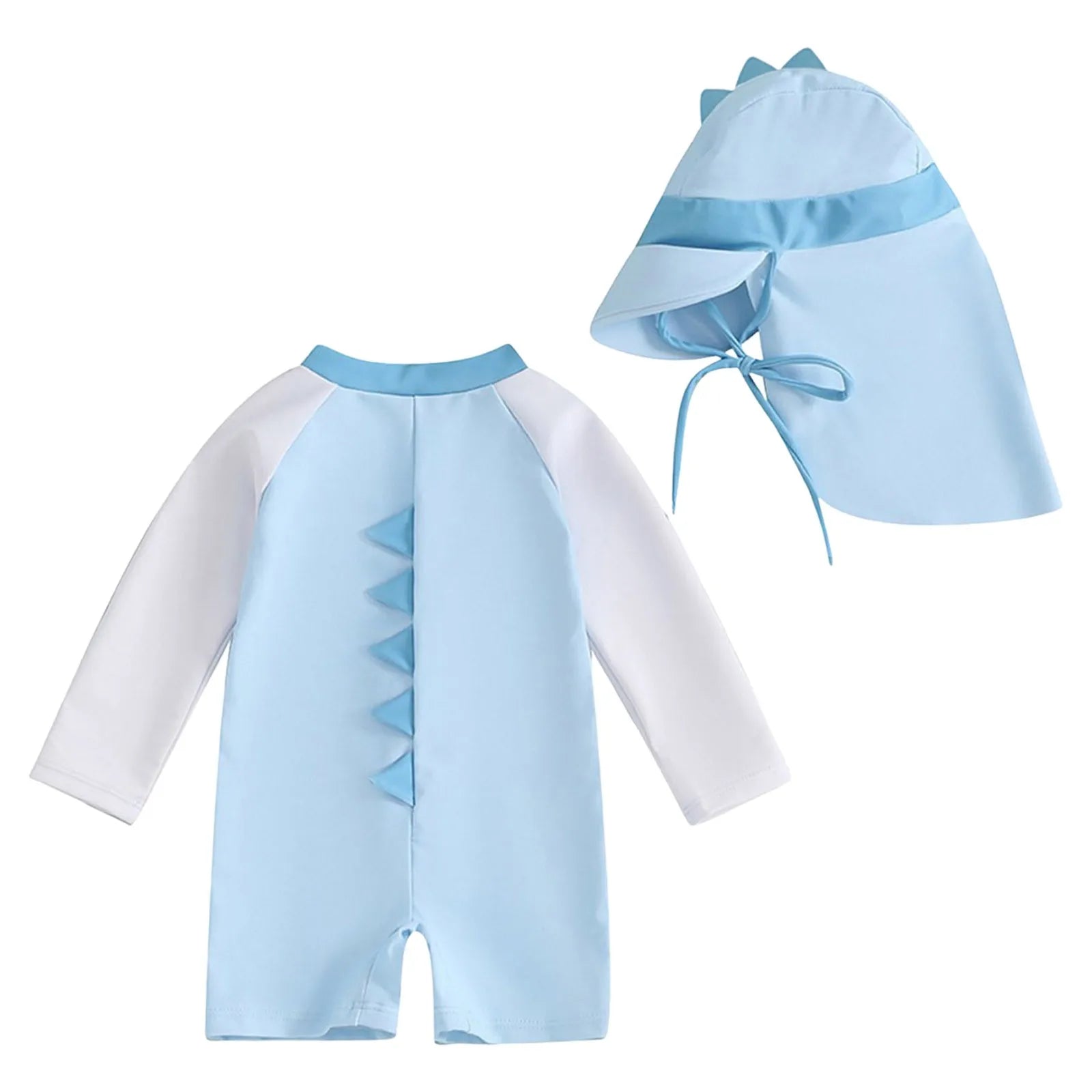 Infant Boys Swimsuit Long Sleeve Zipper Swimsuit Sun Protective Clothing Infant Bathing Swimwear Swimsuit Romper with Bow Print