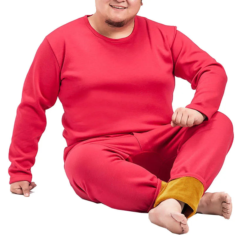 Winter Thermal Underwear Suit Man 6XL Size Fleece keep warm Men Long Johns Loose Elasticity Homewear Nightwear