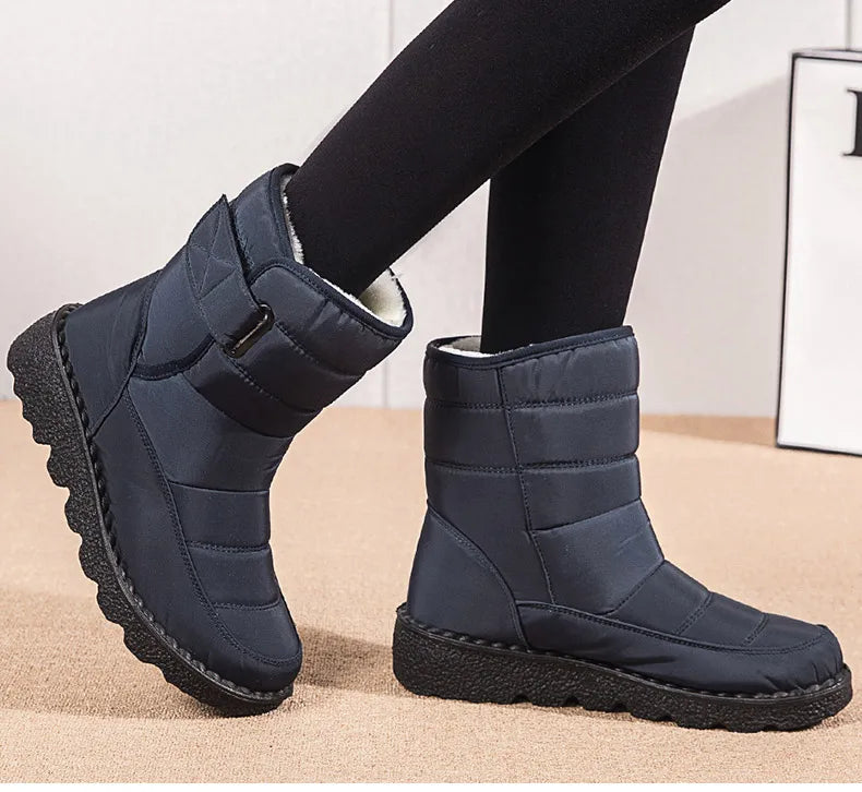 Women Boots 2025 Winter Shoes Woman Waterproof Snow Boots Winter Warm Fur Botas Mujer Korea Style Black Ankle Boots For Women