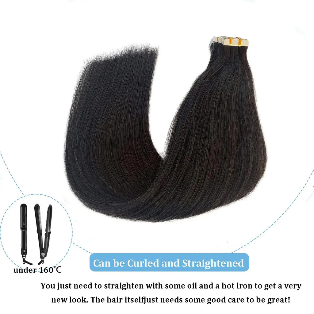 25 pcs Straight Tape In Hair Extensions 100% Human Hair 30 Inch Brazilian Invisible Seamless Weft PU Tape In Raw Hair Extensions