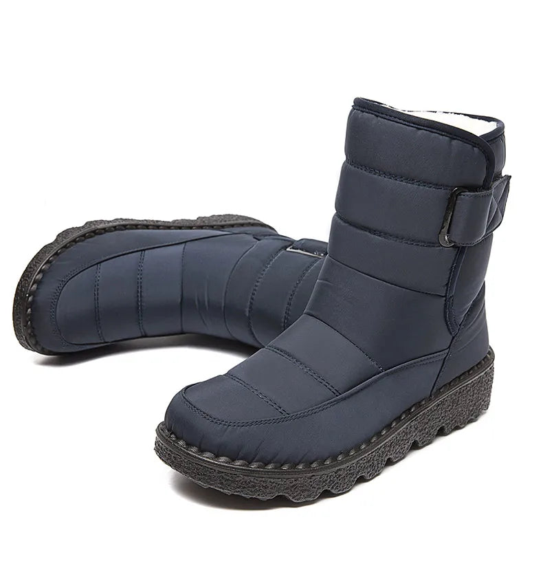 Women Boots 2025 Winter Shoes Woman Waterproof Snow Boots Winter Warm Fur Botas Mujer Korea Style Black Ankle Boots For Women