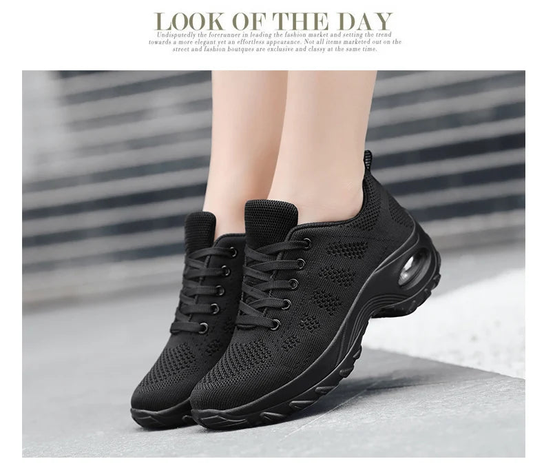 2025 Women's Fashion New Product: Sports Walking Shoes Breathable and Lightweight Casual Walking Platform Shoes Calzados Mujeres