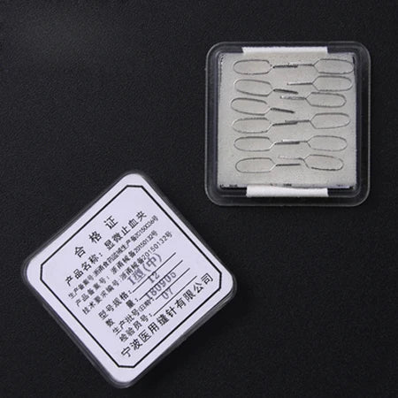 Stainless steel micro hemostatic clip vein clip small blood vessel clip arterial pet experimental closing device temporary block