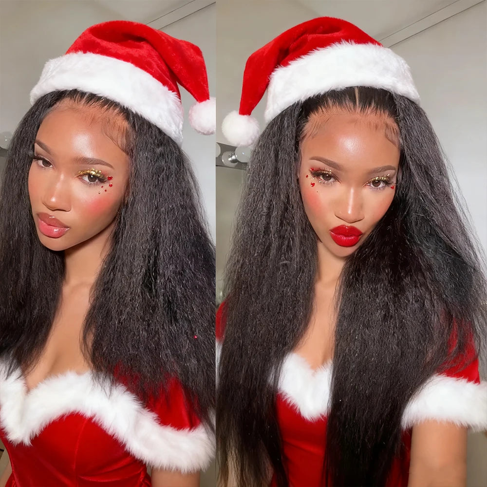 Clearance Sale Kinky Straight Bundles With HD Transparent Lace Closure Frontal And Bundles 100% Raw Virgin Human Hair Extension