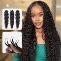 Knotless Pre-Separated Crochet Hair Extensions Human Hair Deep Wave Feather Crochet Braid Human Hair Extensions 60g/pack