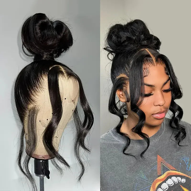 Body Wave Lace Front Wigs Human Hair Pre Plucked 180% Density Human Hair Wigs for Black Women 13x6 transparent Lace Frontal Wigs