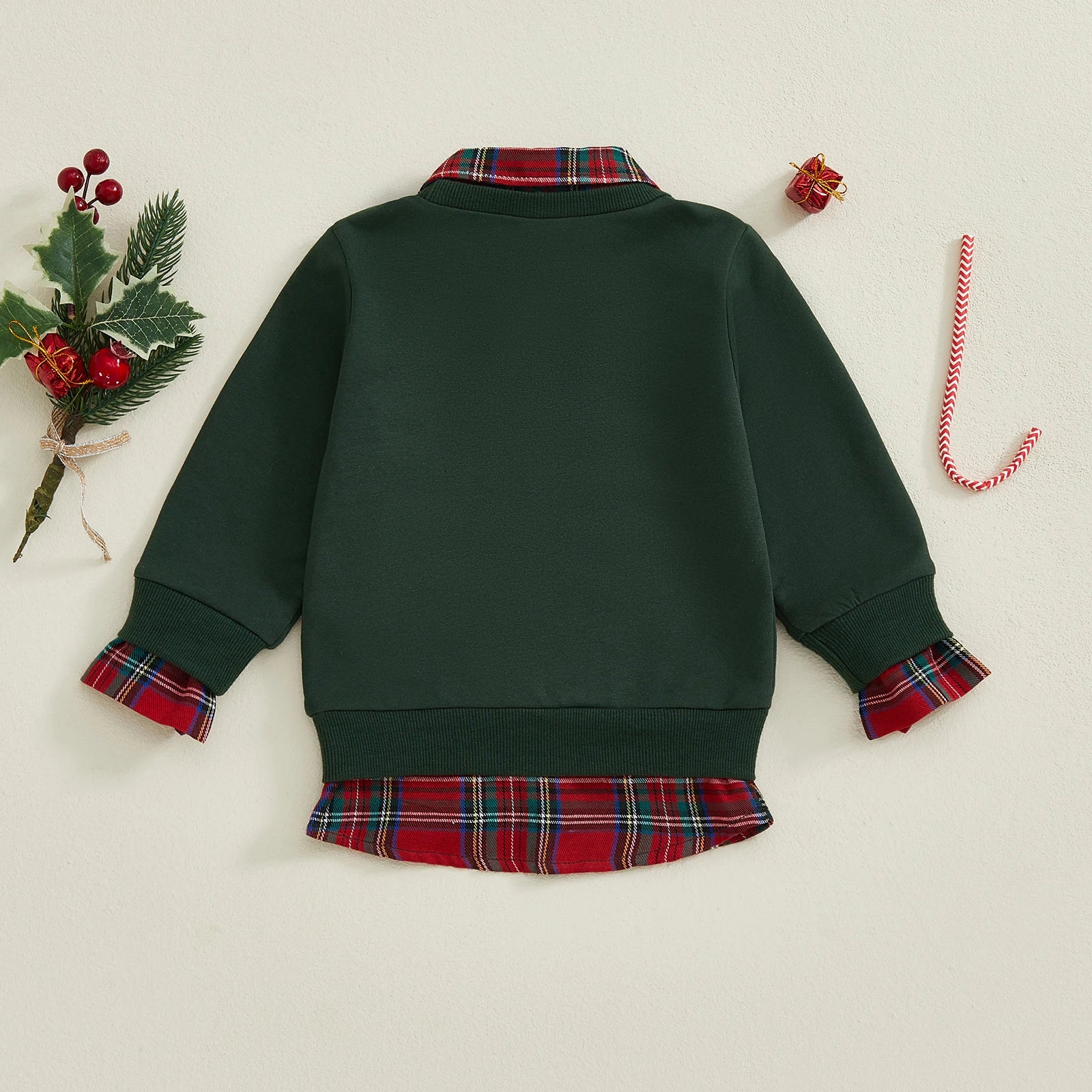 Lioraitiin Kids Boys Girls Sweatshirt Long Sleeve Embroidery Letters Patchwork Hoodie Pullover Christmas Costume Tops