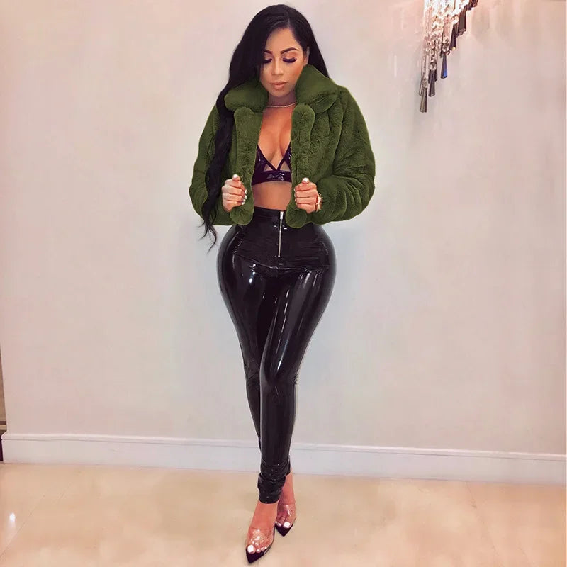 Thick Faux Fur Jacket Women Autumn Winter Maxi Short Coat Warm Luxury Fur Black Parkas Bontjas Pink Furry Shaggy Outerwear